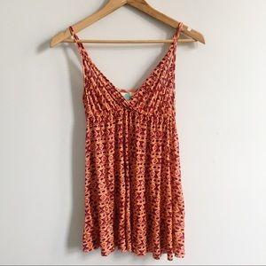 Free People Aztec Print Babydoll Top Small Boho